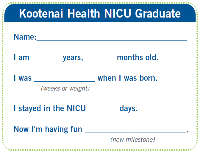 Calling All Kootenai Health NICU Graduates!